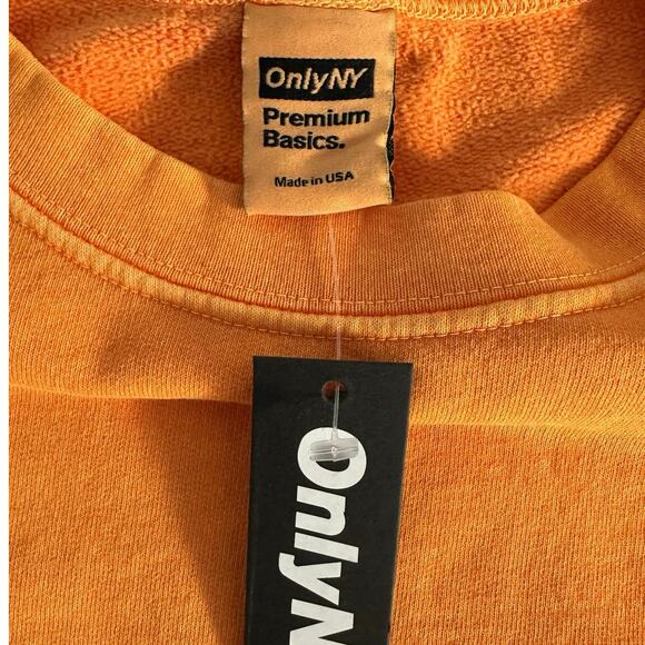 NWT OnlyNY Light Orange Oversized Pullover Crew Neck Cotton Sweatshirt Size M - Picture 4 of 8